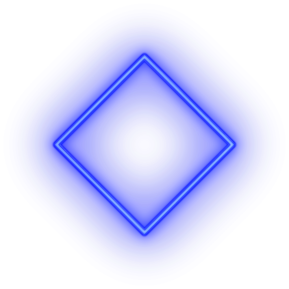Blue neon square